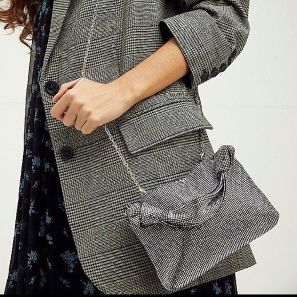 Free People Zaza Crystal Clutch Sparkle Crossbody Chain NEW